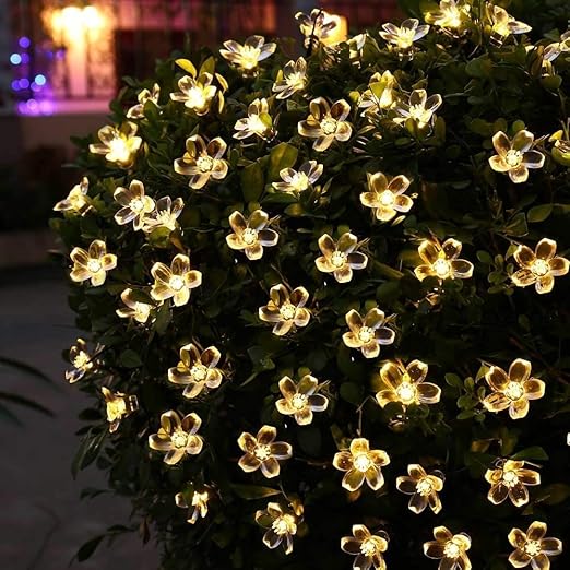 Real Stuf Lotus Flower String Lights with 15 warm white LEDs for Diwali decoration